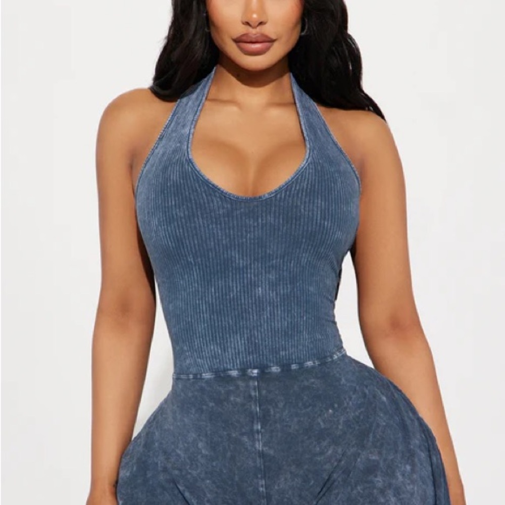 Women's Blue Halter Top